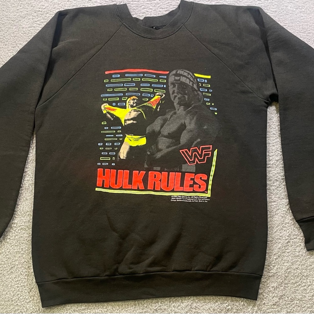 Vtg Hulk Hogan WWF WWE 1990 Men’s Small Crewneck Sweatshirt